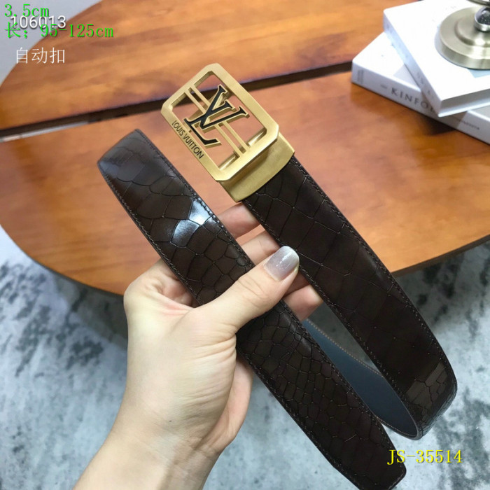 Super Perfect Quality LV Belts(100% Genuine Leather Steel Buckle)-2498