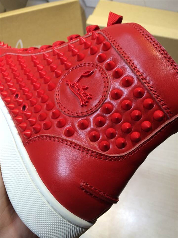 Super Max perfect Christian Louboutin High Top Sipke Red Leather White Sole Sneaker(with receipt)