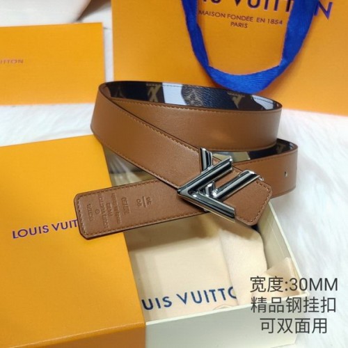 Super Perfect Quality LV Belts(100% Genuine Leather Steel Buckle)-3323