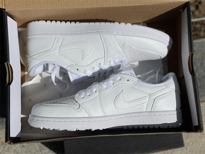 Authentic Air Jordan 1 Low Golf “Triple White”