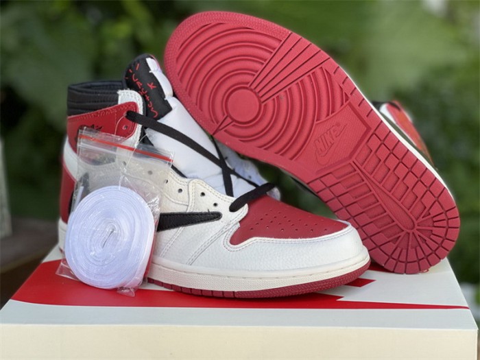 Authentic Travis Scott x Fragment x Air Jordan 1 White Red