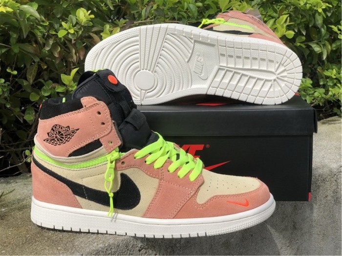 Authentic Air Jordan 1 High Switch Peach Neon