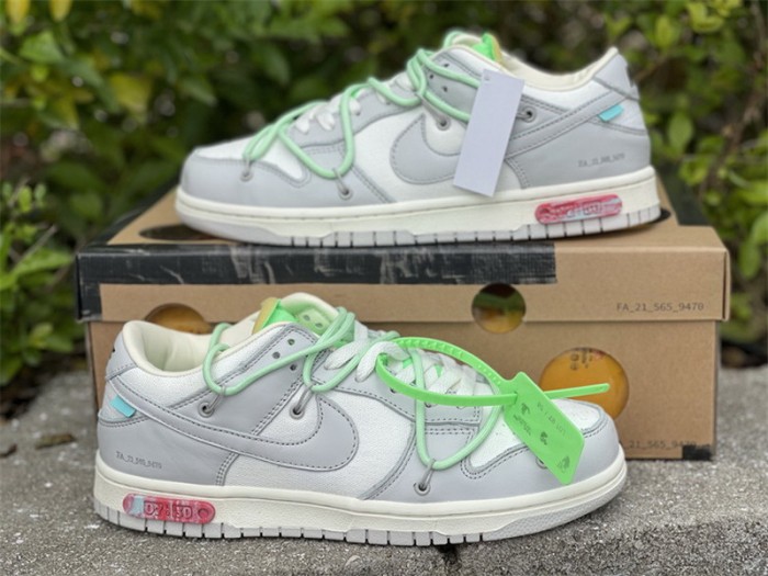 Authentic OFF-WHITE x Nike Dunk Low “The 50” Beige Mint Green