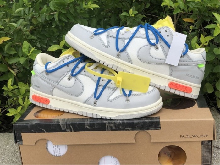 Authentic Off White x Nike Dunk Low The 50 Grey
