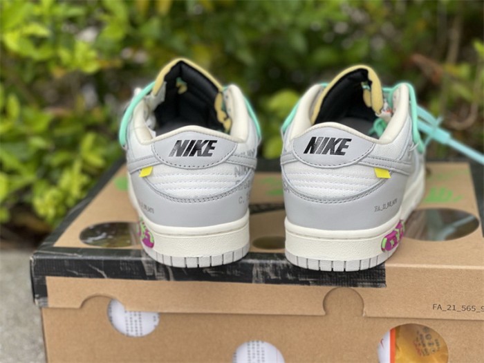 Authentic OFF-WHITE x Nike Dunk Low “The 50” Beige Grey Green