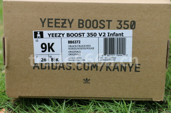 Authentic Yeezy 350 Boost Infant “Black Red”