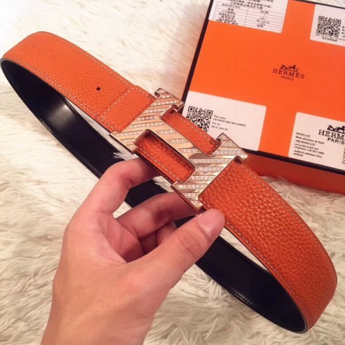 Super Perfect Quality Hermes Belts(100% Genuine Leather,Reversible Steel Buckle)-423