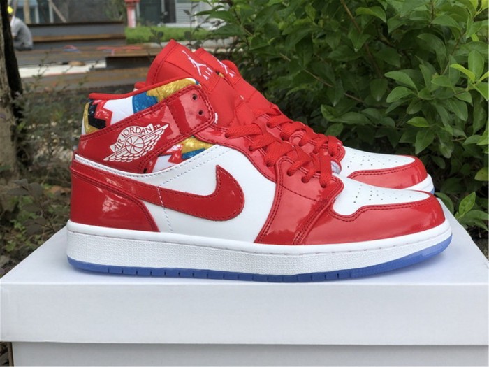 Authentic Air Jordan 1 Mid Red White