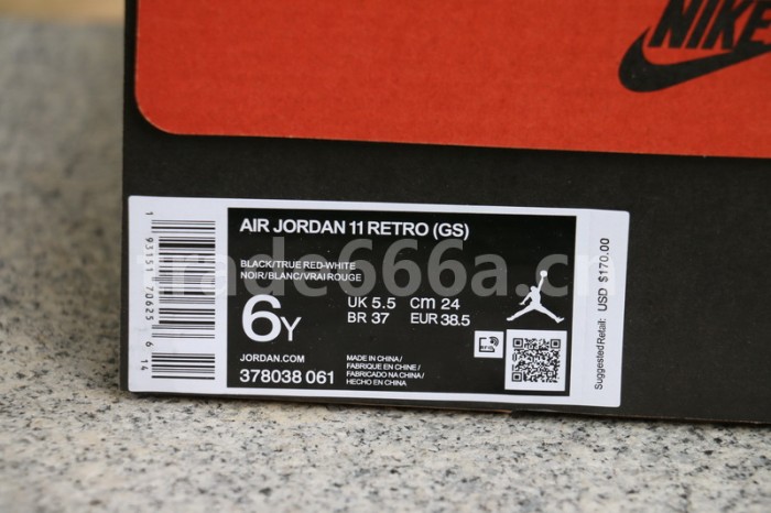 Authentic Air Jordan 11 Bred 2019 GS