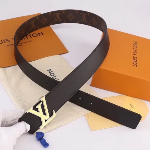Super Perfect Quality LV Belts(100% Genuine Leather Steel Buckle)-1364