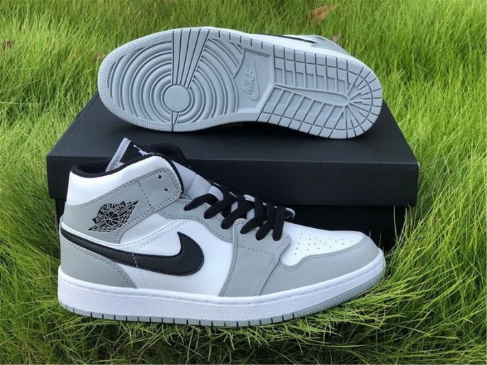 Authentic Air Jordan 1 Mid “Light Smoke Grey”