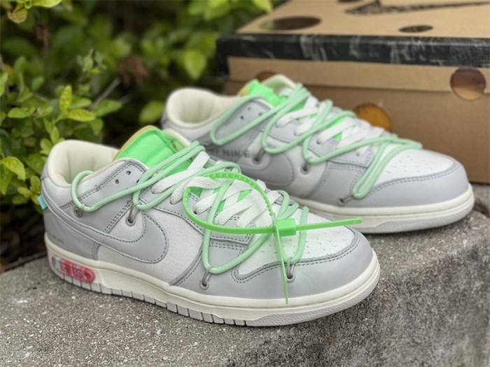 Authentic OFF-WHITE x Nike Dunk Low “The 50” Beige Mint Green