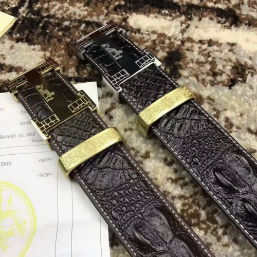 Super Perfect Quality Hermes Belts(100% Genuine Leather,Reversible Steel Buckle)-089