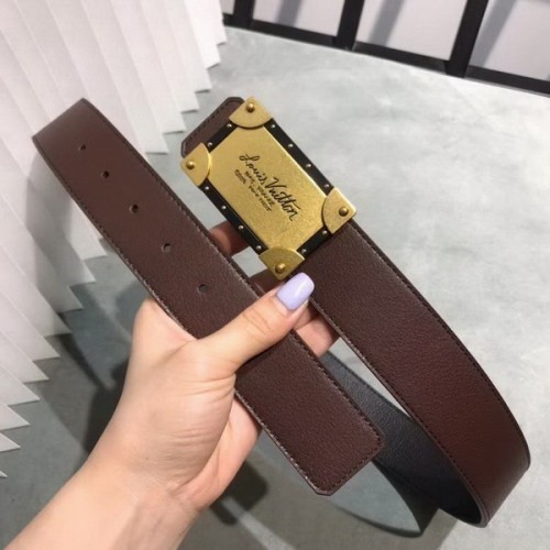Super Perfect Quality LV Belts(100% Genuine Leather Steel Buckle)-3861
