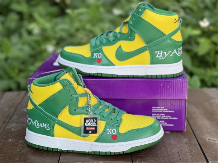 Authentic Supreme x Nike SB Dunk High “Brazil”