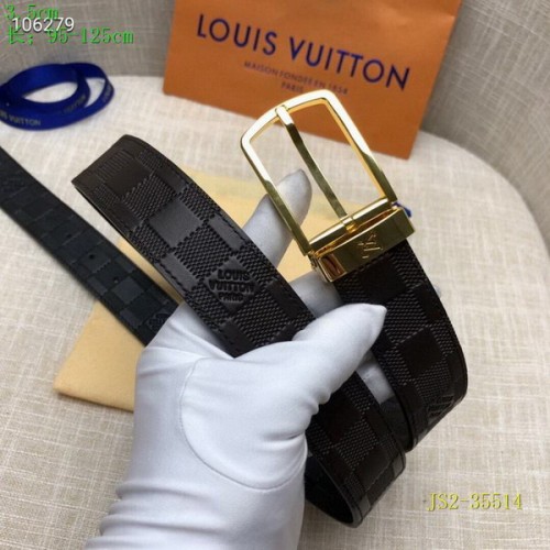 Super Perfect Quality LV Belts(100% Genuine Leather Steel Buckle)-3618