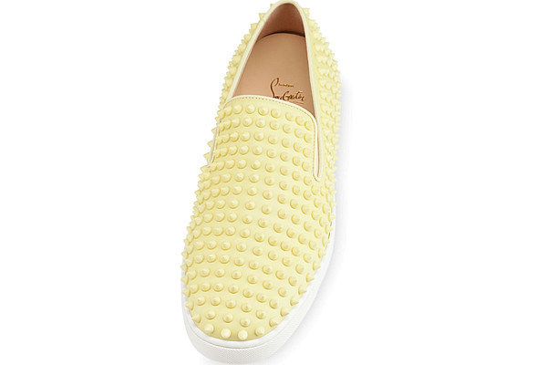 Super Max Perfect Christian Louboutin Roller-Boat Men's Flat Yellow(with receipt)