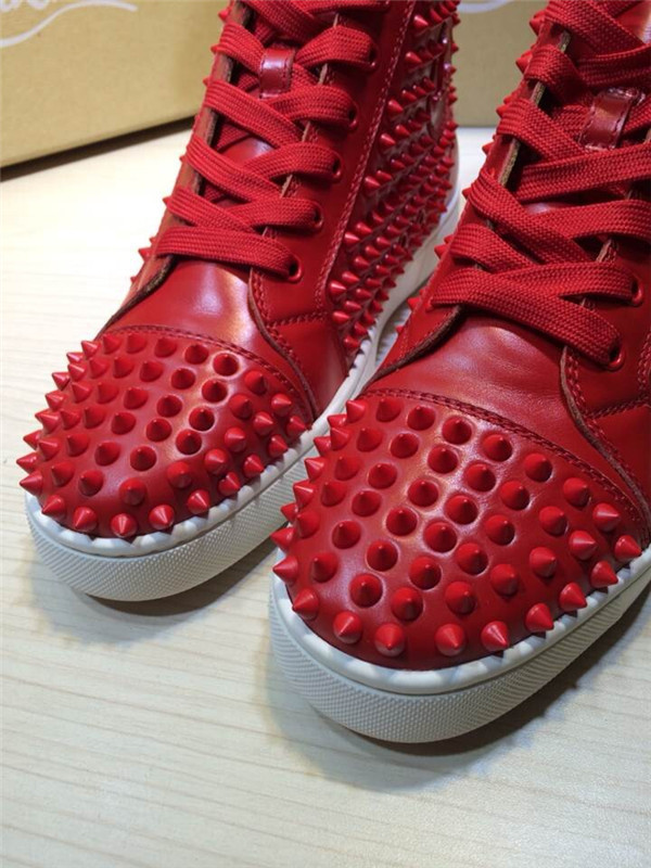 Super Max perfect Christian Louboutin High Top Sipke Red Leather White Sole Sneaker(with receipt)