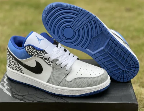 Authentic Air Jordan 1 Low True Blue GS