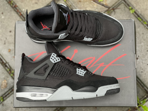 Authentic Air Jordan 4 “Black Canvas”