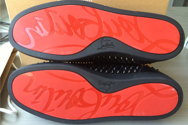 Super Max Perfect Glossy Red Sole Christian Louboutin Louis Spike Flat High Top Sneaker(with receipt)