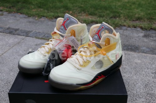 Authentic OFF-WHITE x Air Jordan 5 “Sail”