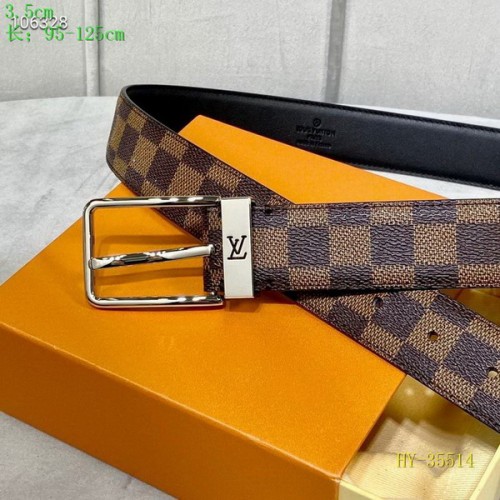 Super Perfect Quality LV Belts(100% Genuine Leather Steel Buckle)-3607
