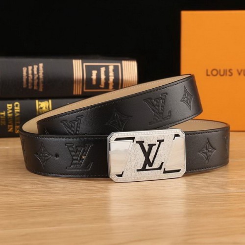 Super Perfect Quality LV Belts(100% Genuine Leather Steel Buckle)-2155