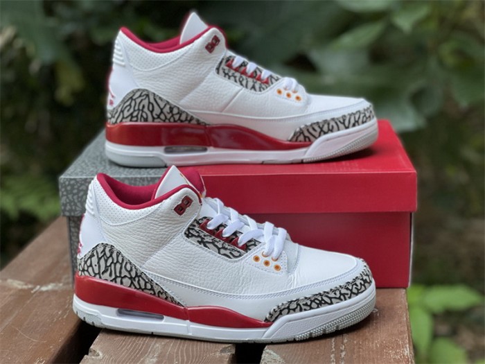 Authentic Air Jordan 3 Retro Cardinal Red
