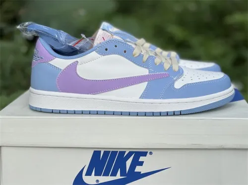 Authentic Travis Scott x Air Jordan 1 Low white discoloration