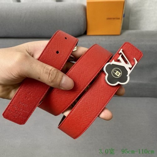 Super Perfect Quality LV Belts(100% Genuine Leather Steel Buckle)-3263