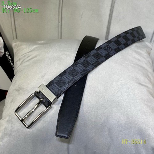 Super Perfect Quality LV Belts(100% Genuine Leather Steel Buckle)-3606
