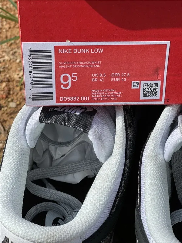 Authentic Nike Dunk Low White Silver