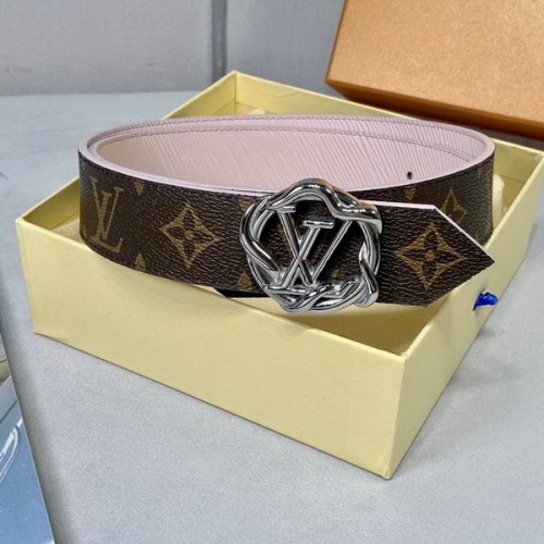 Super Perfect Quality LV Belts(100% Genuine Leather Steel Buckle)-3362