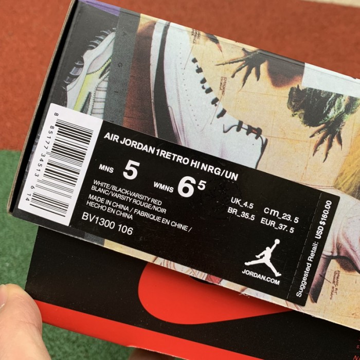 Authentic Union x Air Jordan 1 Retro High OG NRG White Red GS