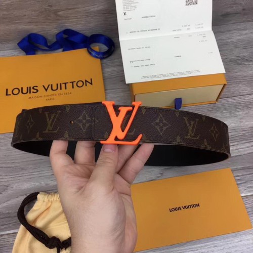 Super Perfect Quality LV Belts(100% Genuine Leather Steel Buckle)-1544