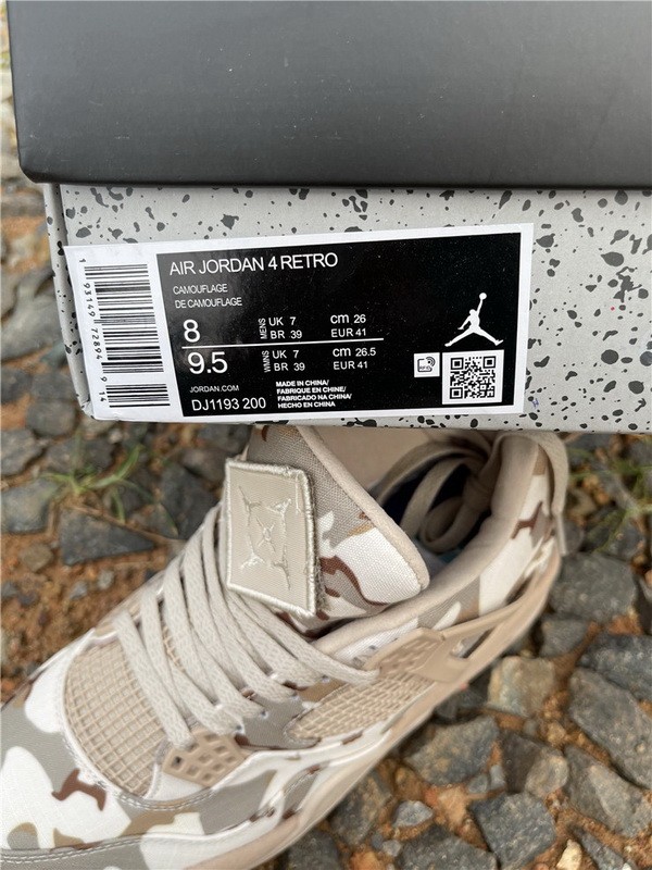 Authentic Aleali May x Air Jordan 4 “Camo” GS