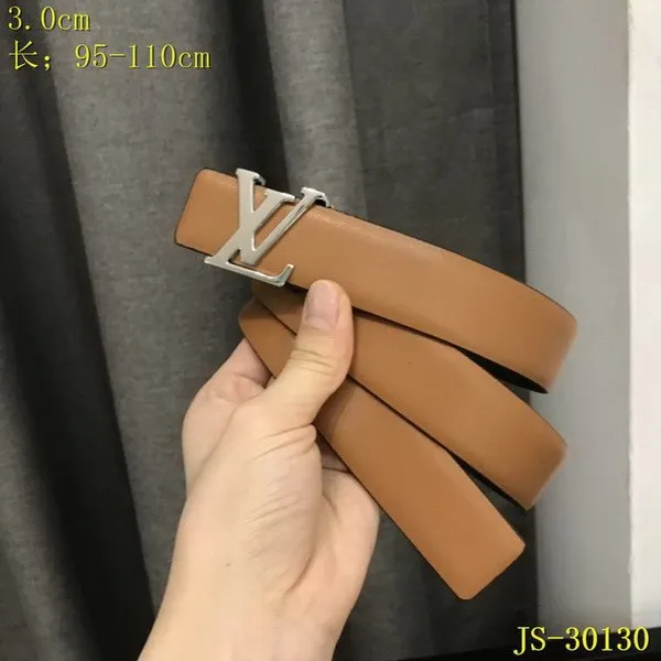 Super Perfect Quality LV Belts(100% Genuine Leather Steel Buckle)-3214