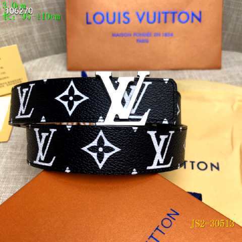 Super Perfect Quality LV Belts(100% Genuine Leather Steel Buckle)-2348