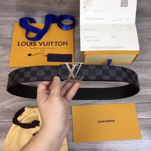 Super Perfect Quality LV Belts(100% Genuine Leather Steel Buckle)-1546