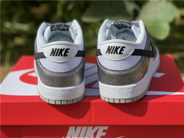 Authentic Nike Dunk Low White Silver