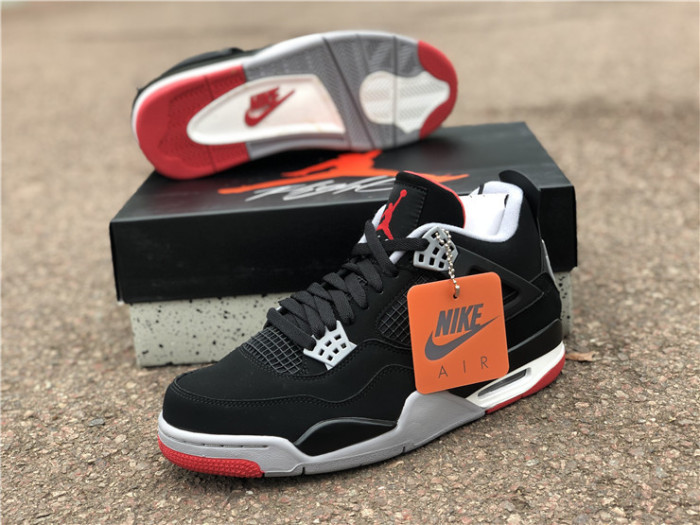 Authentic Air Jordan 4 Bred 2019