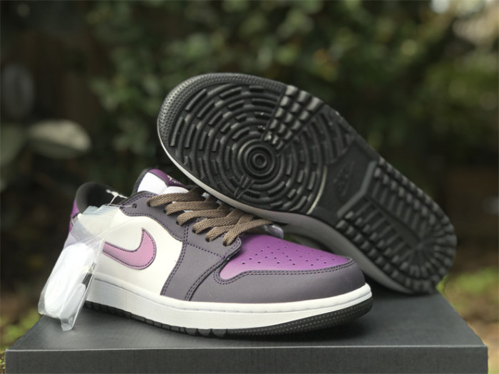 Authentic Air Jordan 1 Low Golf NRG “Purple Smoke” GS