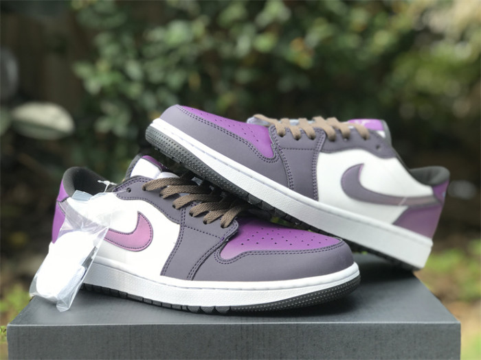 Authentic Air Jordan 1 Low Golf NRG “Purple Smoke”