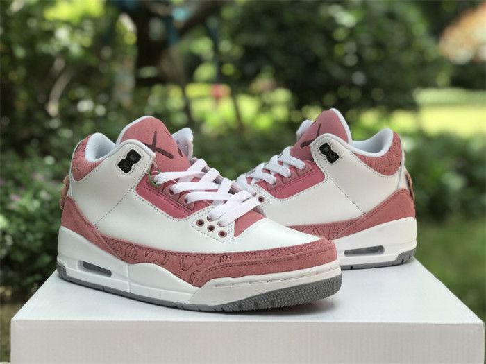 Authentic KAWS x Air Jordan 3 White Pink GS