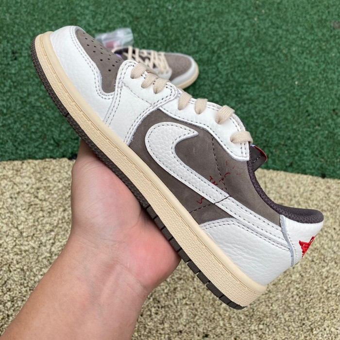 Authentic Travis Scott x Air Jordan 1 Low OG “Reverse Mocha” Kids Shoes