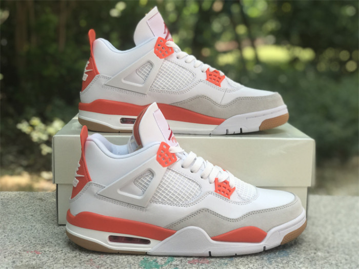 Authentic Nike SB x Air Jordan 4 White Orange