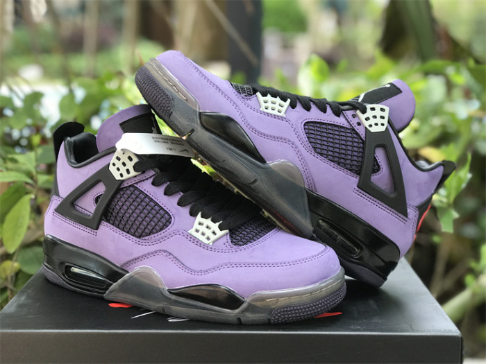 Authentic Travis Scott x Air Jordan 4 Retro Purple Custom