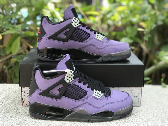 Authentic Travis Scott x Air Jordan 4 Retro Purple Custom