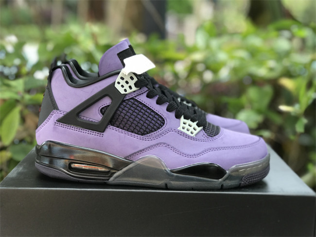 Authentic Travis Scott x Air Jordan 4 Retro Purple Custom